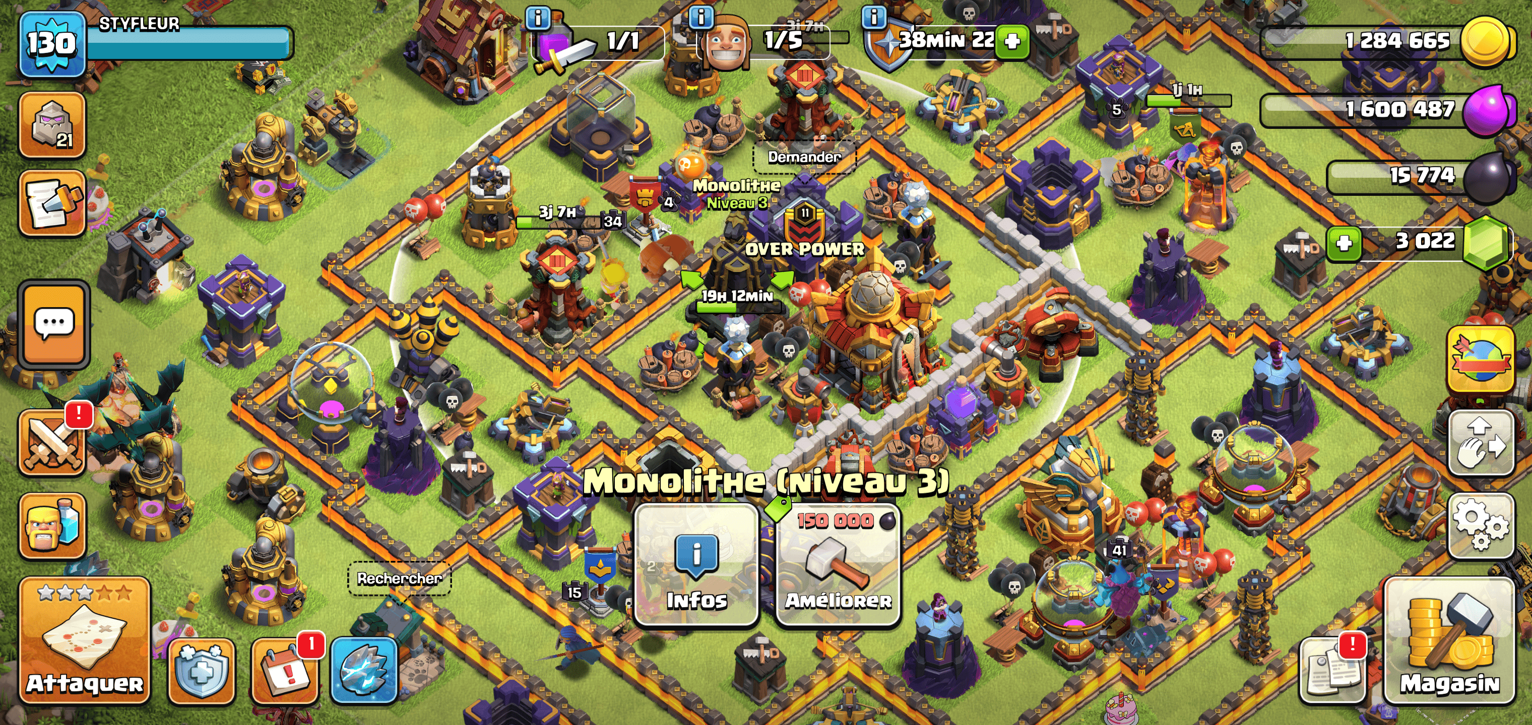 Hdv16 semi ‼️good equipment ‼️+3000 gems