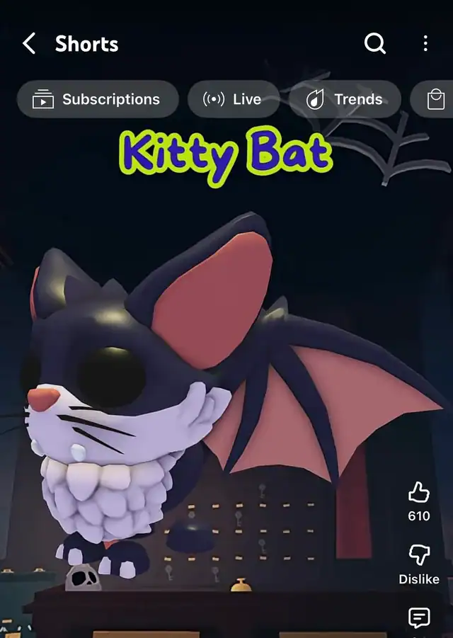Adopt me kitty bat neon item pets