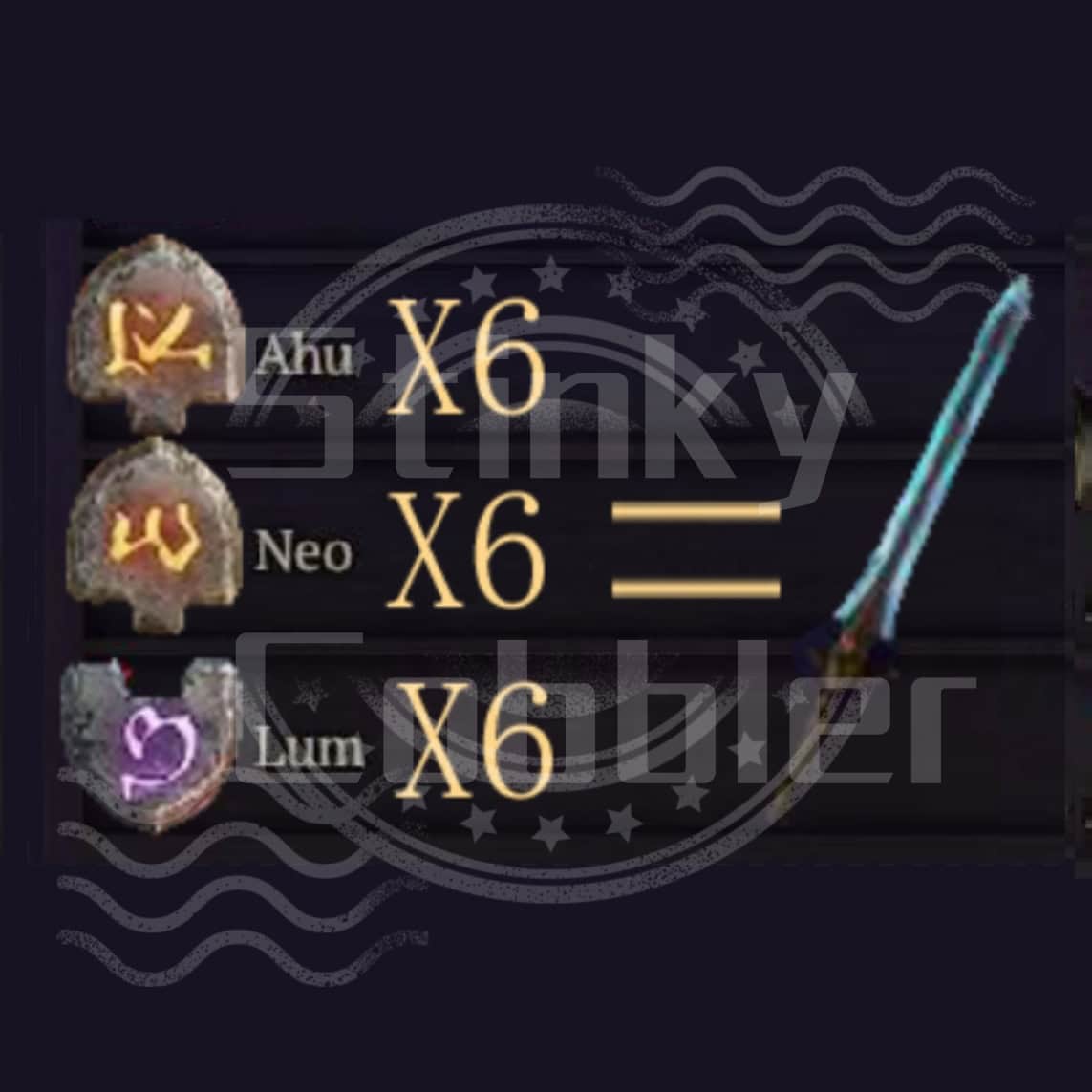 Diablo IV Season 8 Doombringer runes package AHU * 6 NEO*6 LUM*6