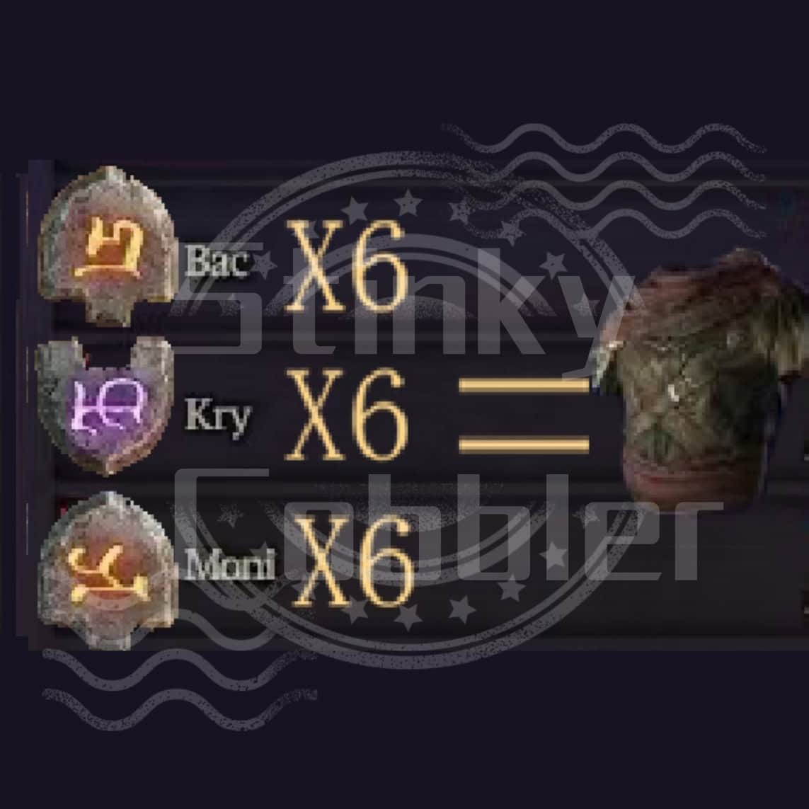 DIablo IV Season 8 SHRBUD @F FALSEDEATH runes package BAC *6 KRY * 6 MONI * 6