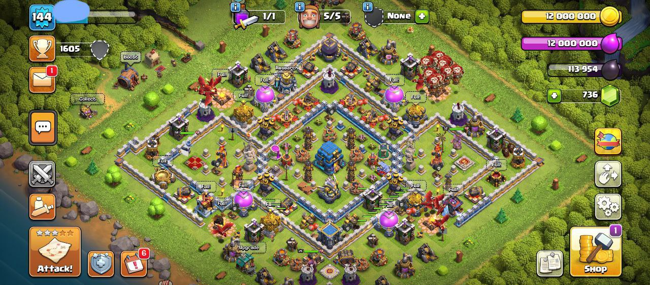 TH12 SEMI MAXX | GG LVL 18 | FA LVL 10 | 2530 RAID MEDALS | 215 CWL MEDALS | LEGEND TOUCHED | INSTANT DELIVERY