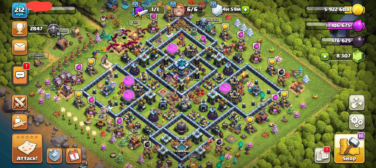 [ LN-01] FULL MAX TH 13 | STACKED 8.3K GEMS | STACKED MAGIC ITEMS AND 1.7K CWL MEDALS | HEROES MAX INSTANT DELIVERY