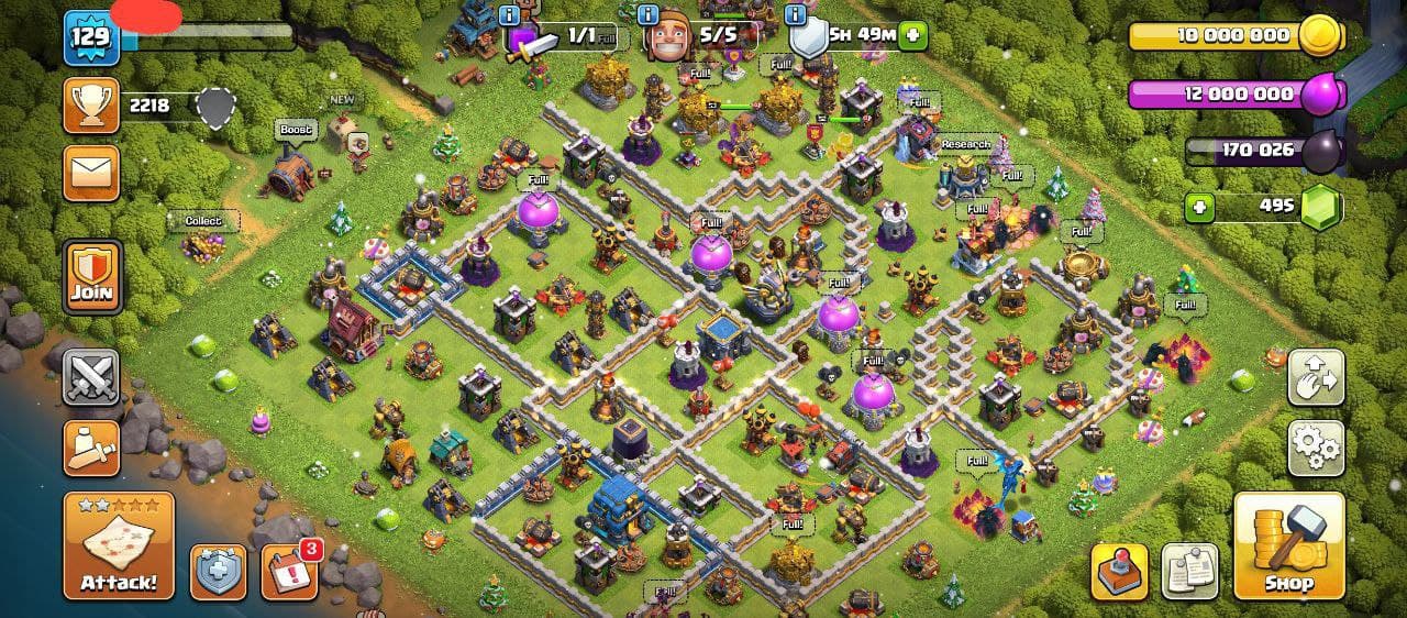 DECENT TH12|GG-7 MM-9 |LOTS OF MAGIC ITEM’S| 214 CWL MEDALS| HEROES 52-53-30-21| INSTANT DELIVERY