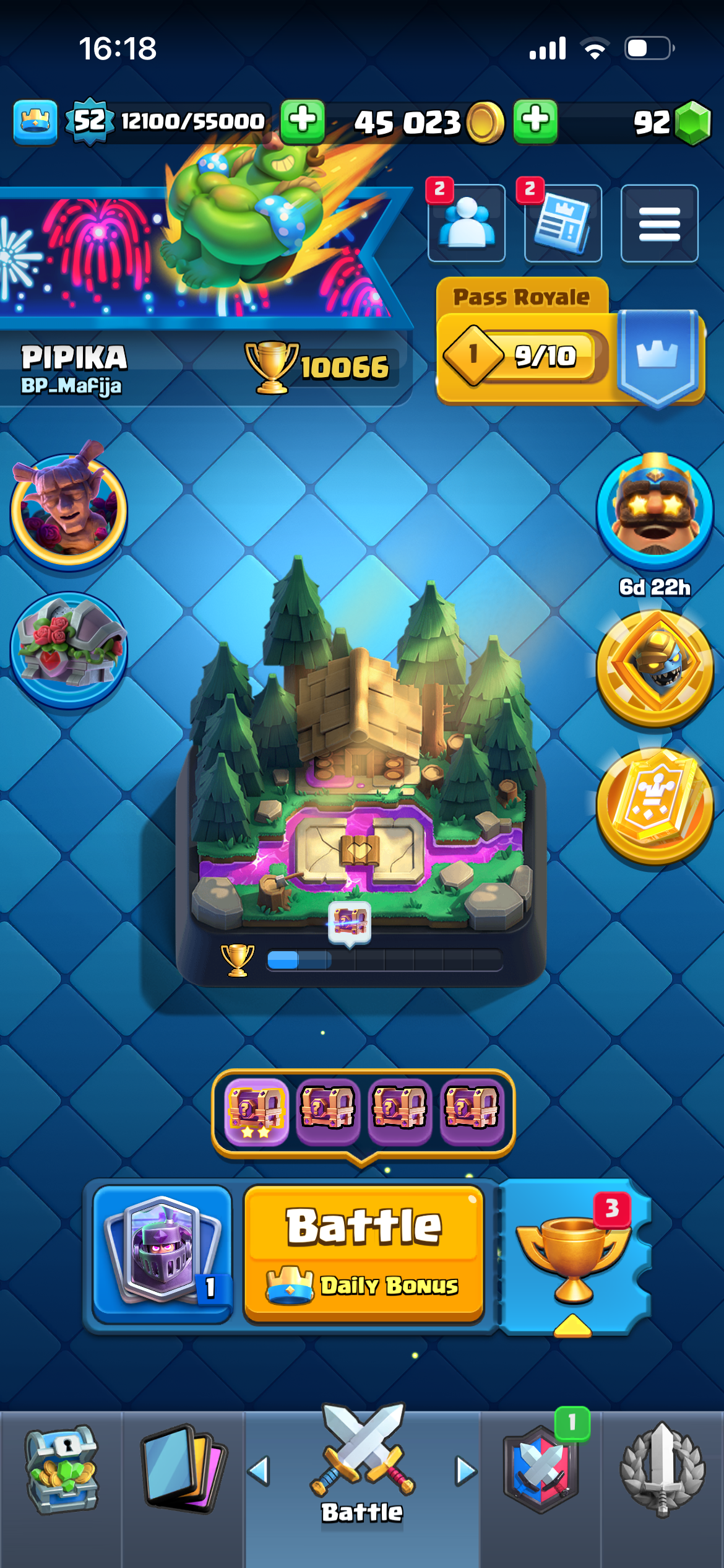 Clash Royale Account – 10,066 Trophies | King 14 Close to 15 | All Cards | 10 Evolutions + Champion | 3 Tower Troops | 70 Emotes | 6 Tower Skins | 4+ yrs