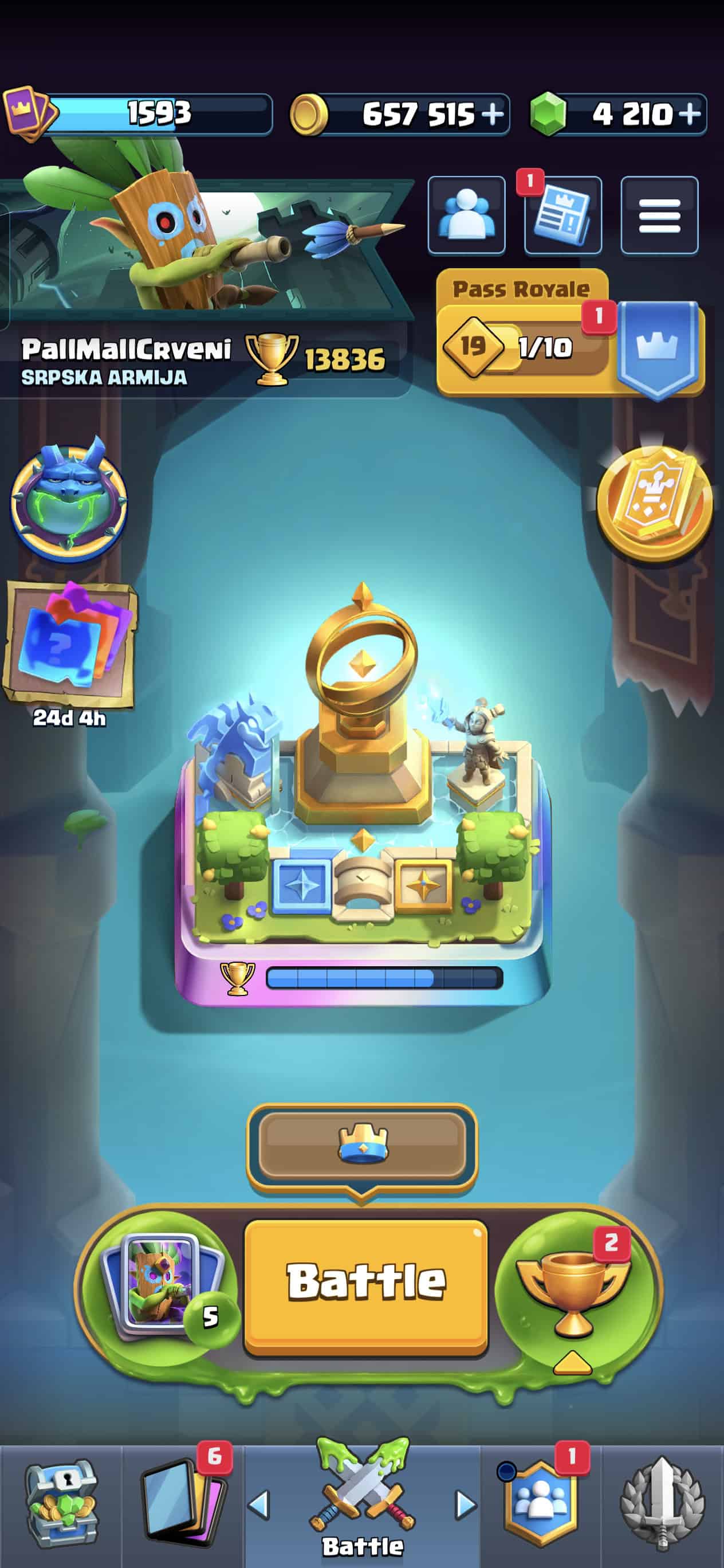 Clash Royale Account – 13.8 trophies 650.000 coins 4200 gems