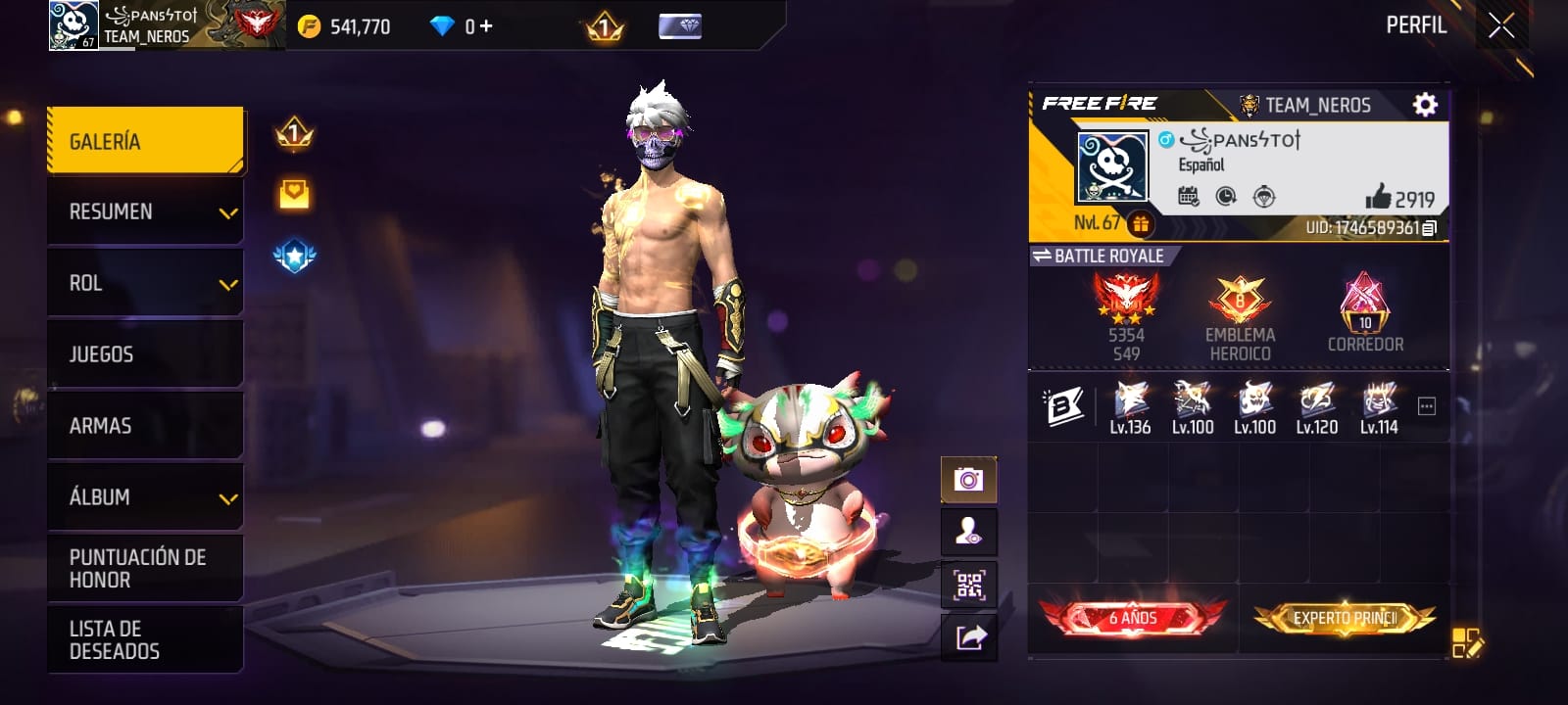 Cuenta de free fire 2020