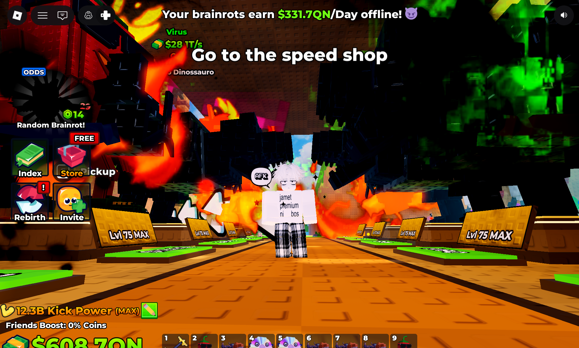[OG] Brainrot Mutation 20T+/s Level MAX – Kick A Lucky Block