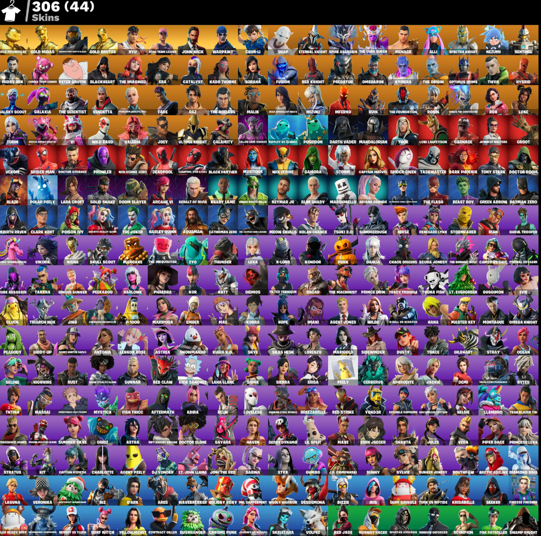 300+ skinned fortnite account